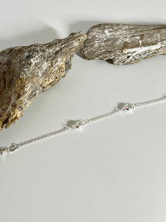 Bracelet trio Nemo en Argent 925 sur chaine&nbsp;Fait main à Paris Clio Blue&nbsp;BR0077