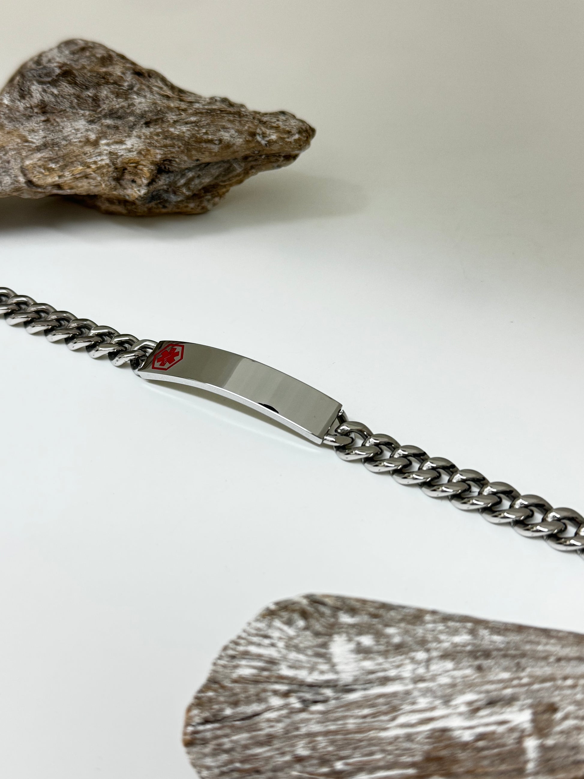 Bracelet médical en Acier dessiné à Montréal Arz Steel AS-B405