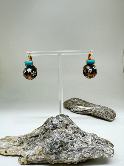 Boucles d'oreilles Decalcia Gris-Rose Fabriqué à la main à Marseille en France Gas bijoux Boucles d'oreilles Decalcia