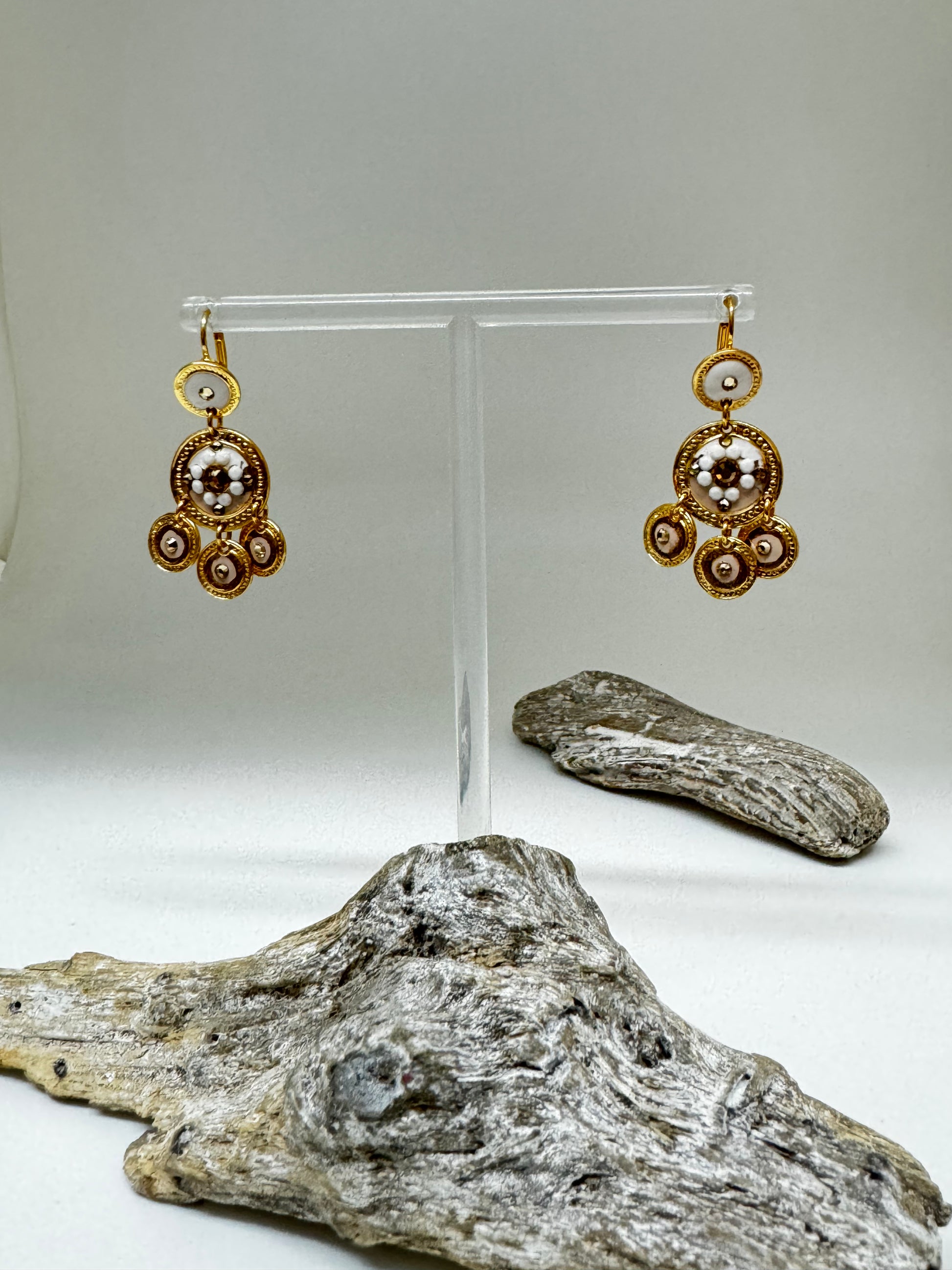 Boucles d'oreille Asequin moyenne Rose pâle Bijoux Produite à Marseille GAS Bijoux