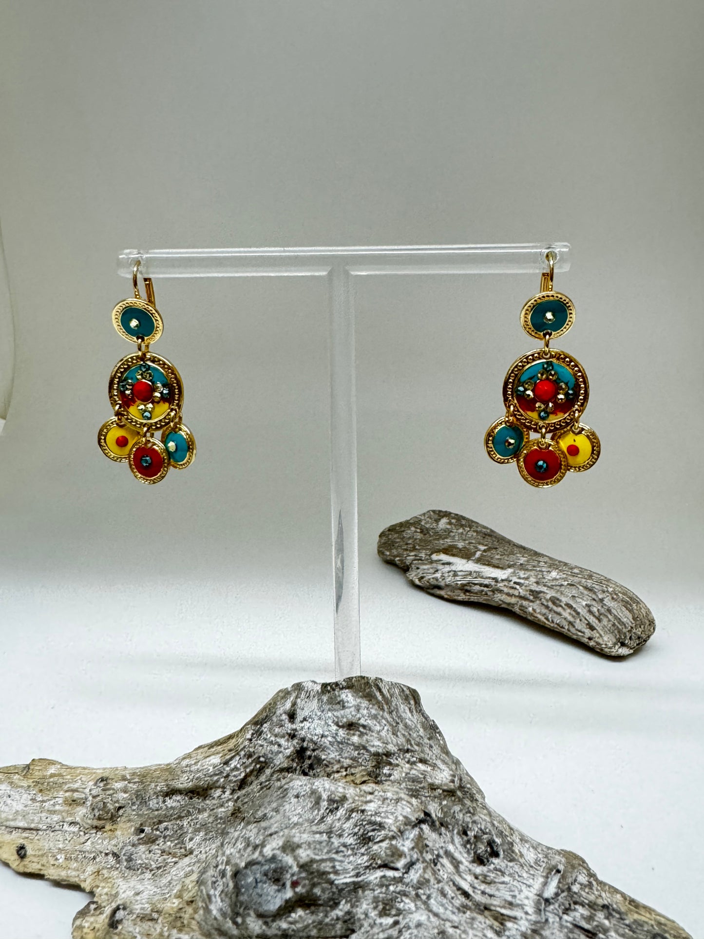 Boucles d'oreille Asequin moyenne Aqua-Rose Bijoux Produite à Marseille GAS Bijoux