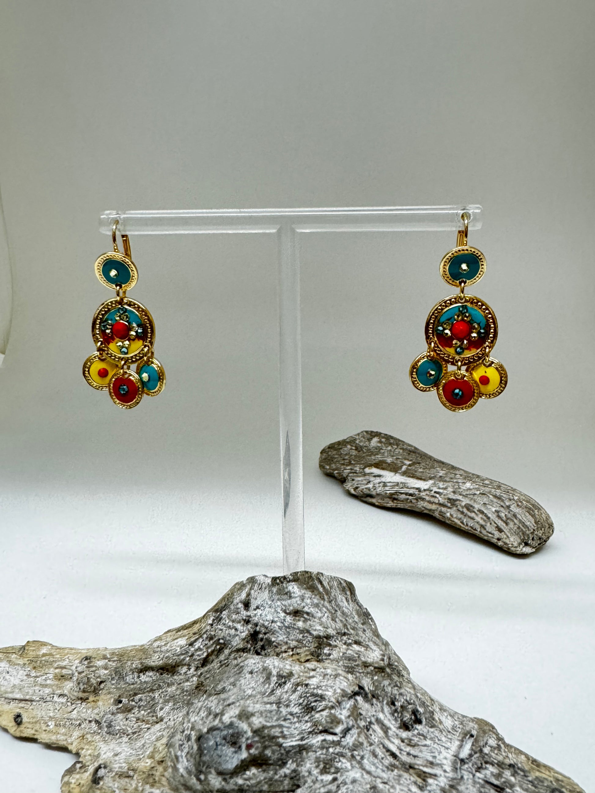 Boucles d'oreille Asequin moyenne Aqua-Rose Bijoux Produite à Marseille GAS Bijoux
