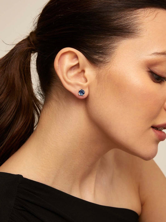 Boucles d'oreille Aura blue earrings Fait main par des Artisans d'Espagne Uno de 50 pen0913AZUMTL