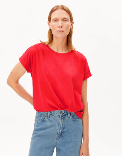 IDAARA T-SHIRT rouge Armed Angel Idaara rouge DAARA T-SHIRT