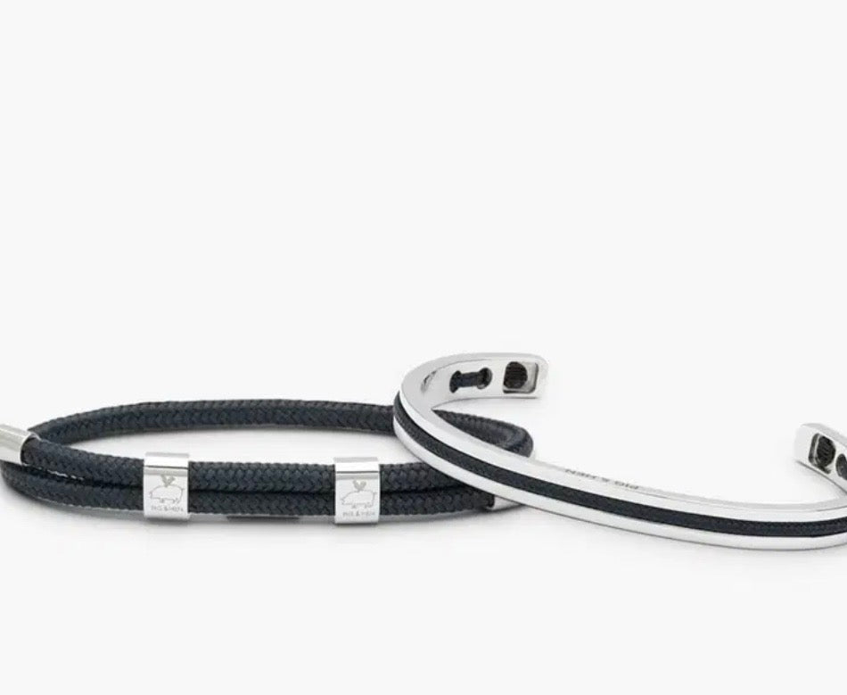 Bracelet Navarch 6 mm Navy Silver Pig & Hen Amsterdam Narvach 6 Navy Silver