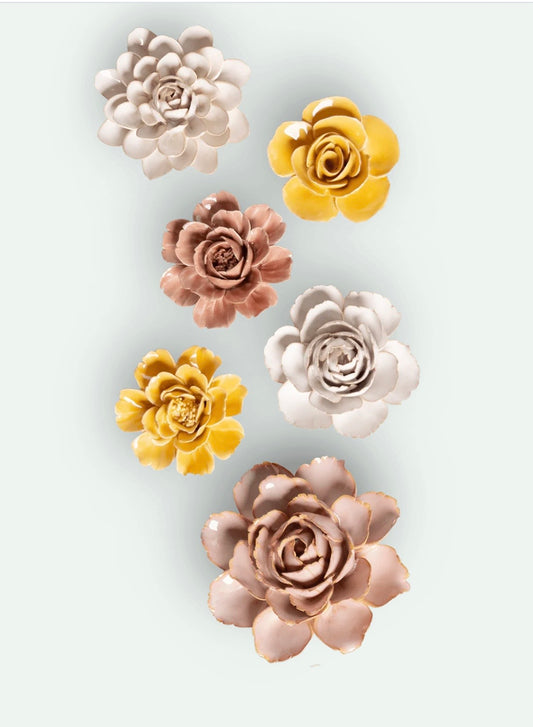 Rose Champagne en porcelaine Fait mains par les Artisans de Chive Chive