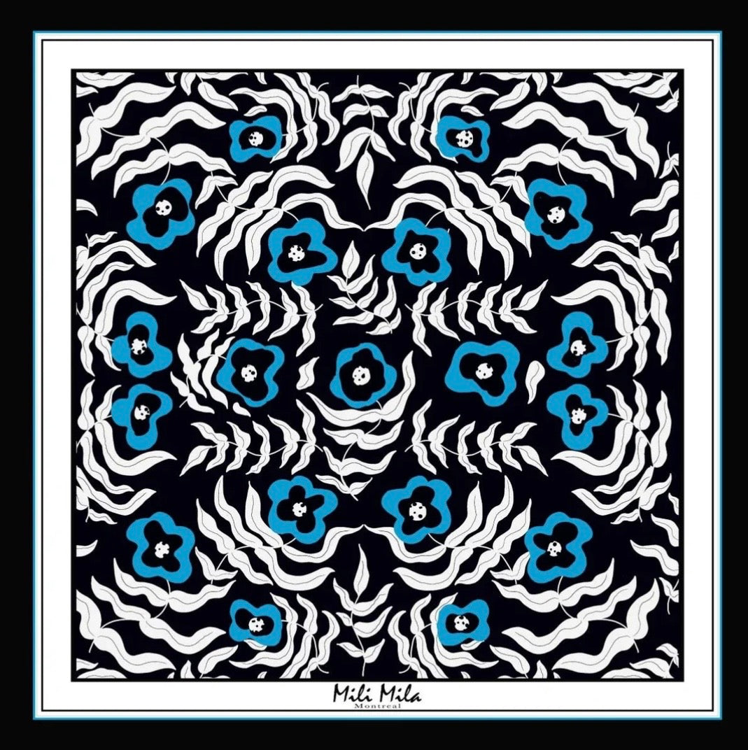 Mila Mila Scarf Poppie Blue - 45 cm Mila Mila foulard POK-PP-BL-44