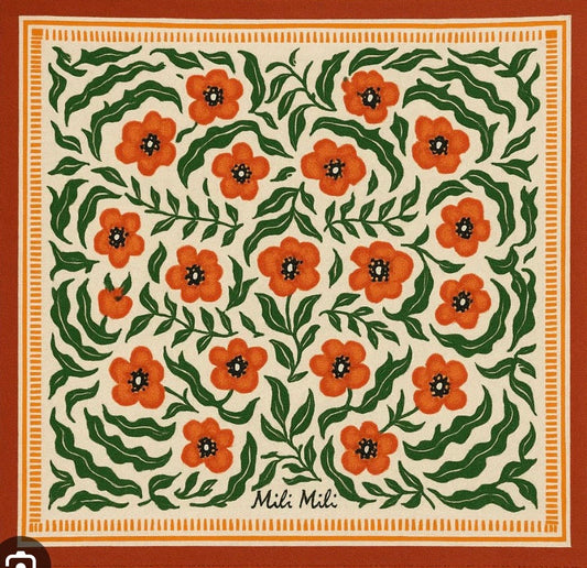 Mila Mila Scarf Maxi-Poppie rouge 100 cm Mila Mila foulard MAX-PP-RD-100