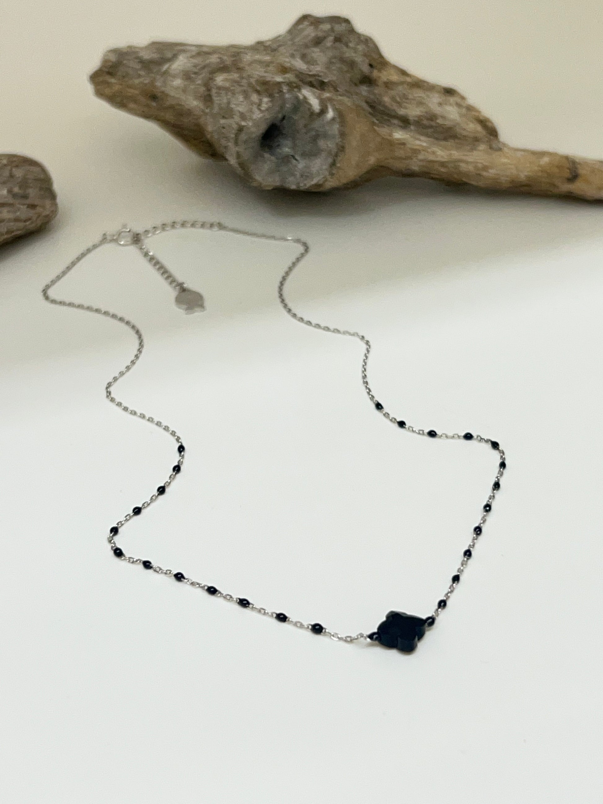 Collier Mimi trèfle argent 925 Clio Blue Fait main à paris co4180rhble