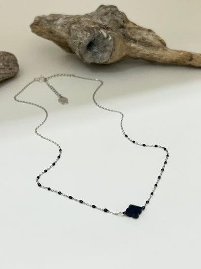 Collier Mimi trèfle argent 925 Clio Blue Fait main à paris co4180rhble