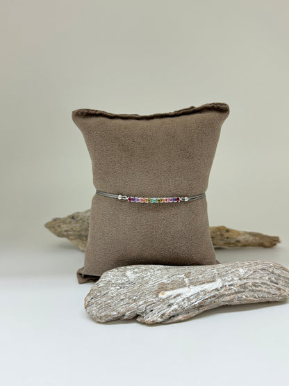 Bracelet argent 925 Zircon multi color Kurshuni&nbsp; RNK1165-4