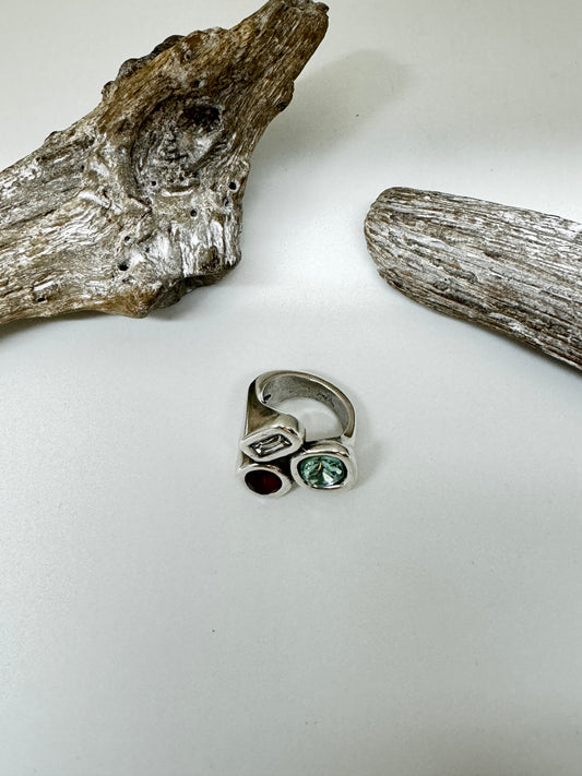 Bague Collage multicolor Fabriqué de manière Artisanale en Espagne Ciclon Bijoux 257500-66