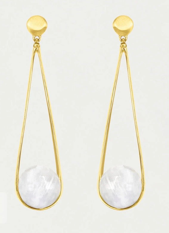 Boucles d'oreilles Ipanema Moon stone Davidson Boucles d'oreilles Ipanema pierre de lune e650-g-mn