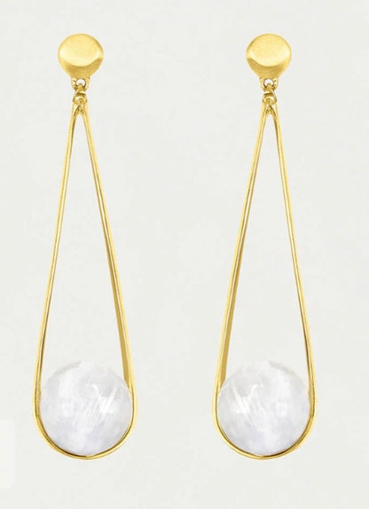 Boucles d'oreilles Ipanema Moon stone Davidson Boucles d'oreilles Ipanema pierre de lune e650-g-mn