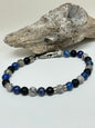 Bracelet pierres Lapis-Lazuli onix et jaspe dessiné à Montréal Arz Steel&nbsp; Montréal AS-B381