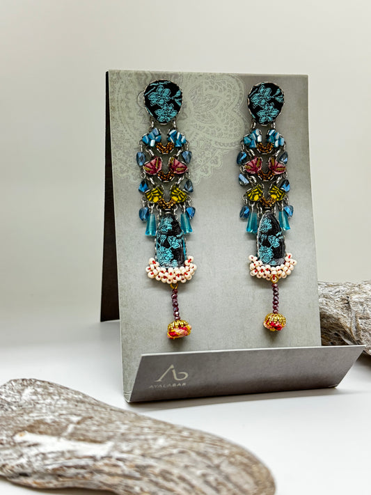 Boucles d'oreilles artisanales perlées, Spark AyalaBar fabriquée au Moyen-Orient Spark AyalaBar H2391