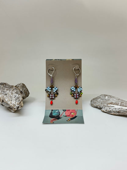 Boucles d'oreilles artisanales perlées, Floret AyalaBar fabriquée au Moyen-Orient Floret AyalaBar C2360
