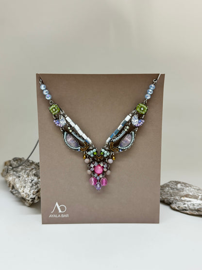 Collier artisanal en verre Bloom AyalaBar fabriquée au Moyen Orient C3619