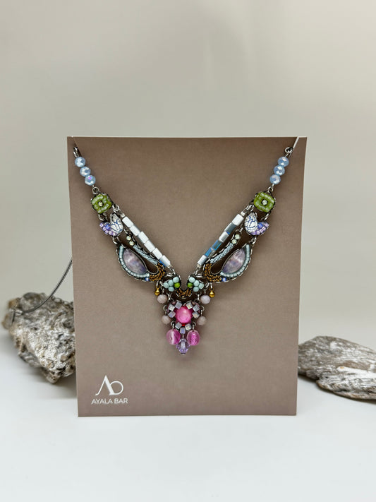 Collier artisanal en verre Bloom AyalaBar fabriquée au Moyen Orient C3619