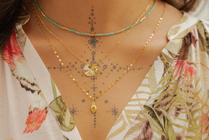 Mahana Opale paraïba - collier en or vermeil 14k Fait main à Montréal Boa bijoux Mahana