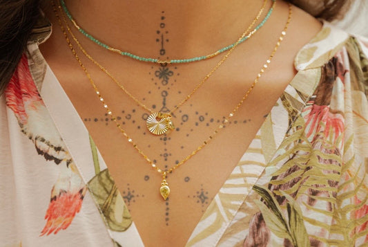 Mahana Opale paraïba - collier en or vermeil 14k Fait main à Montréal Boa bijoux Mahana