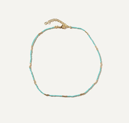 Mahana Opale paraïba - collier en or vermeil 14k Fait main à Montréal Boa bijoux Mahana