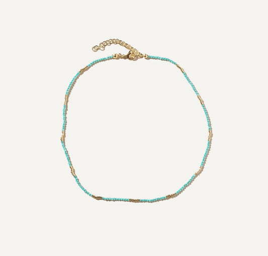 Mahana Opale paraïba - collier en or vermeil 14k Fait main à Montréal Boa bijoux Mahana