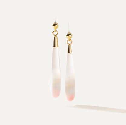 RISE Agate rose - boucles d'oreilles en Or vermeil 14K, dessinées à Montréal Boa Bijoux