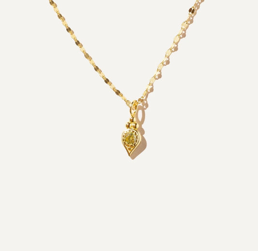 UDAI Jaune citron vert - collier vermeil 14 carats Fait main à Montréal Boa bijoux UDAI