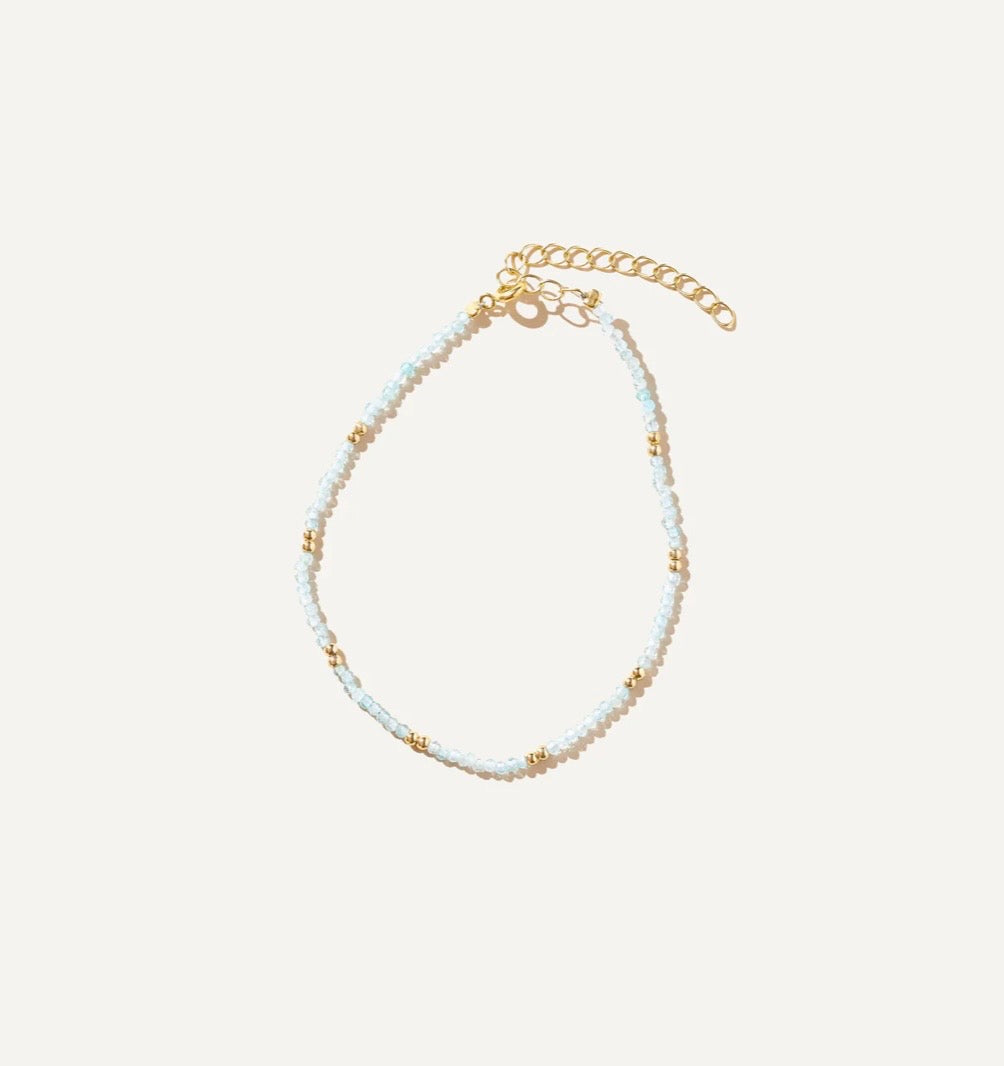 PELA Aigue-Marine bracelet en Or vermeil 14K Boa bijoux PELA