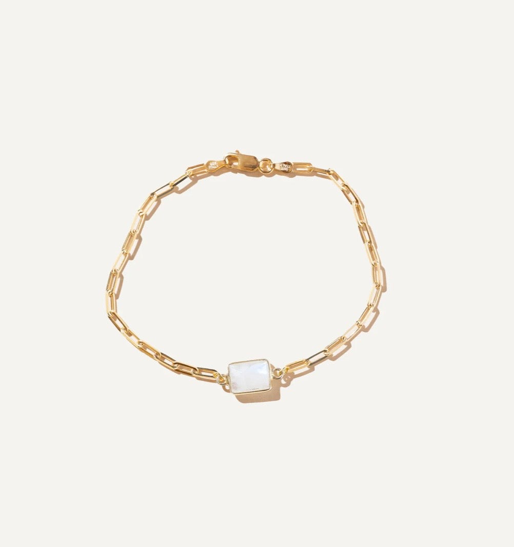 ASHILA Pierre de lune - bracelet en Or vermeil 14K Boa bijoux Ashila