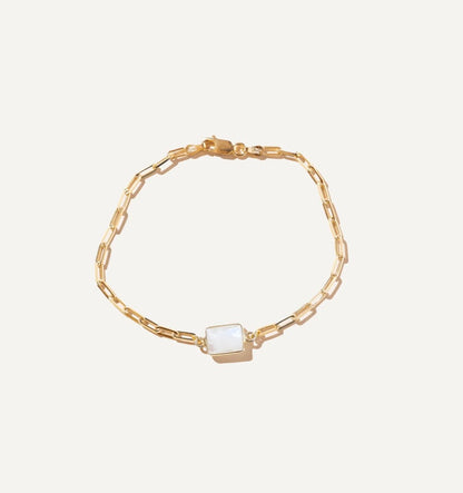 ASHILA Pierre de lune - bracelet en Or vermeil 14K Boa bijoux Ashila