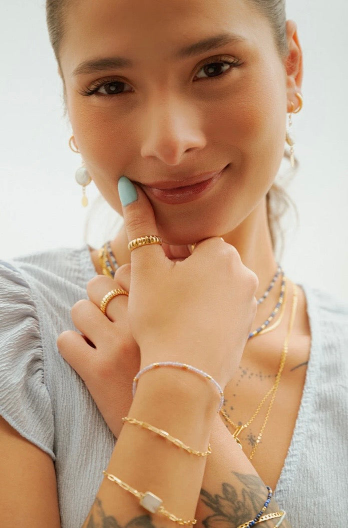 ASHILA Pierre de lune - bracelet en Or vermeil 14K Boa bijoux Ashila