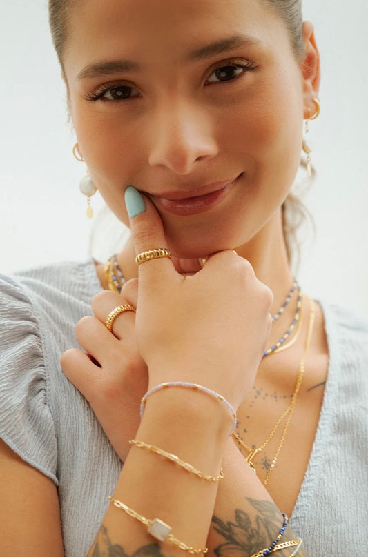 ASHILA Pierre de lune - bracelet en Or vermeil 14K Boa bijoux Ashila