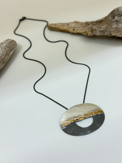 Collier Convergence Argent 925 & Or fait main en Ontario