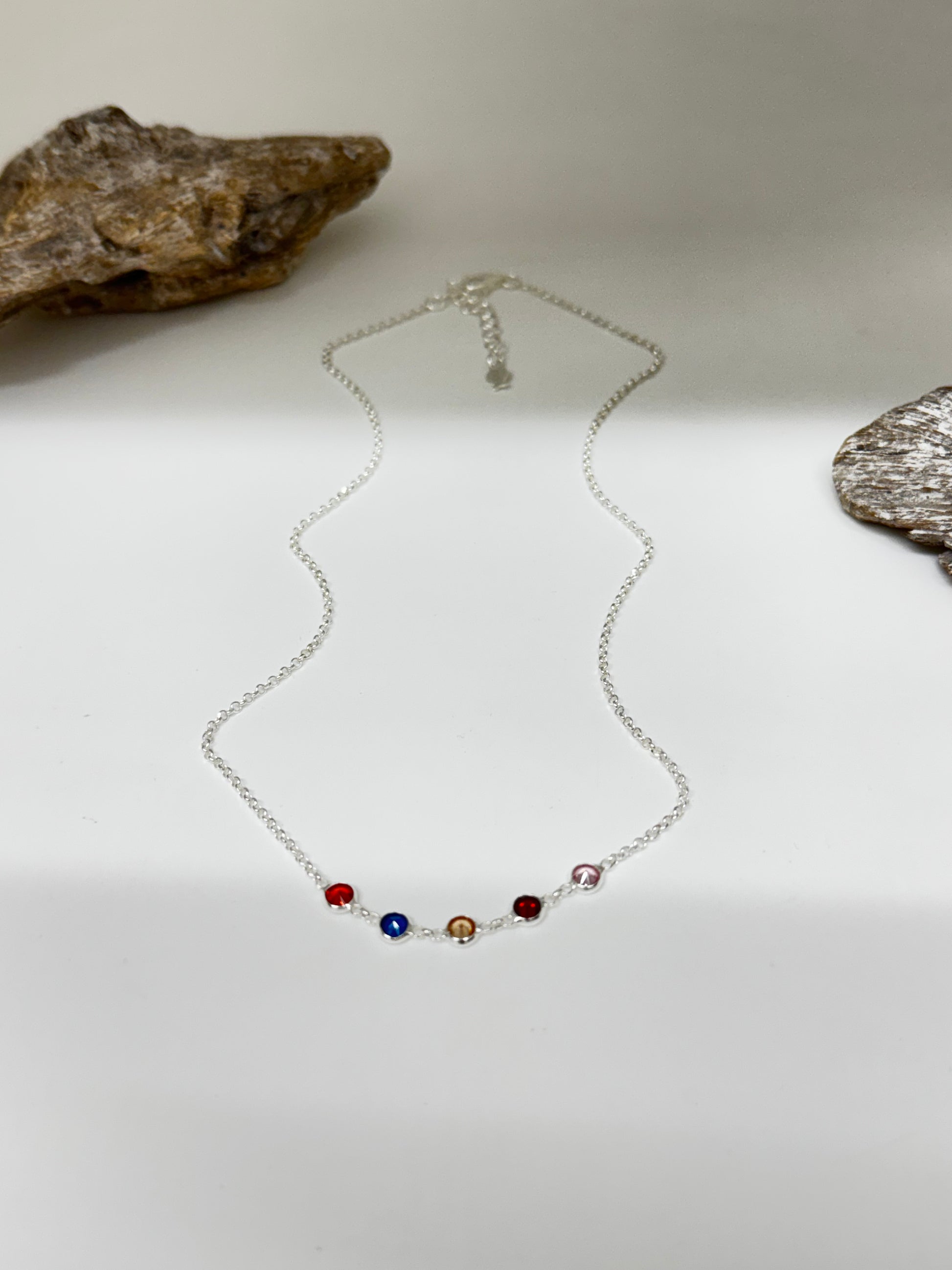 Collier Pierres semi-précieuse serti d'argent Clio Blue Fabriqué à la main à Paris en France Clio Blue CO4348