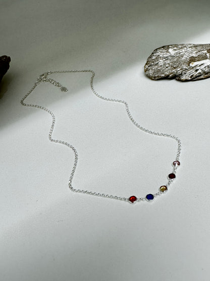 Collier Pierres semi-précieuse serti d'argent Clio Blue Fabriqué à la main à Paris en France Clio Blue CO4348