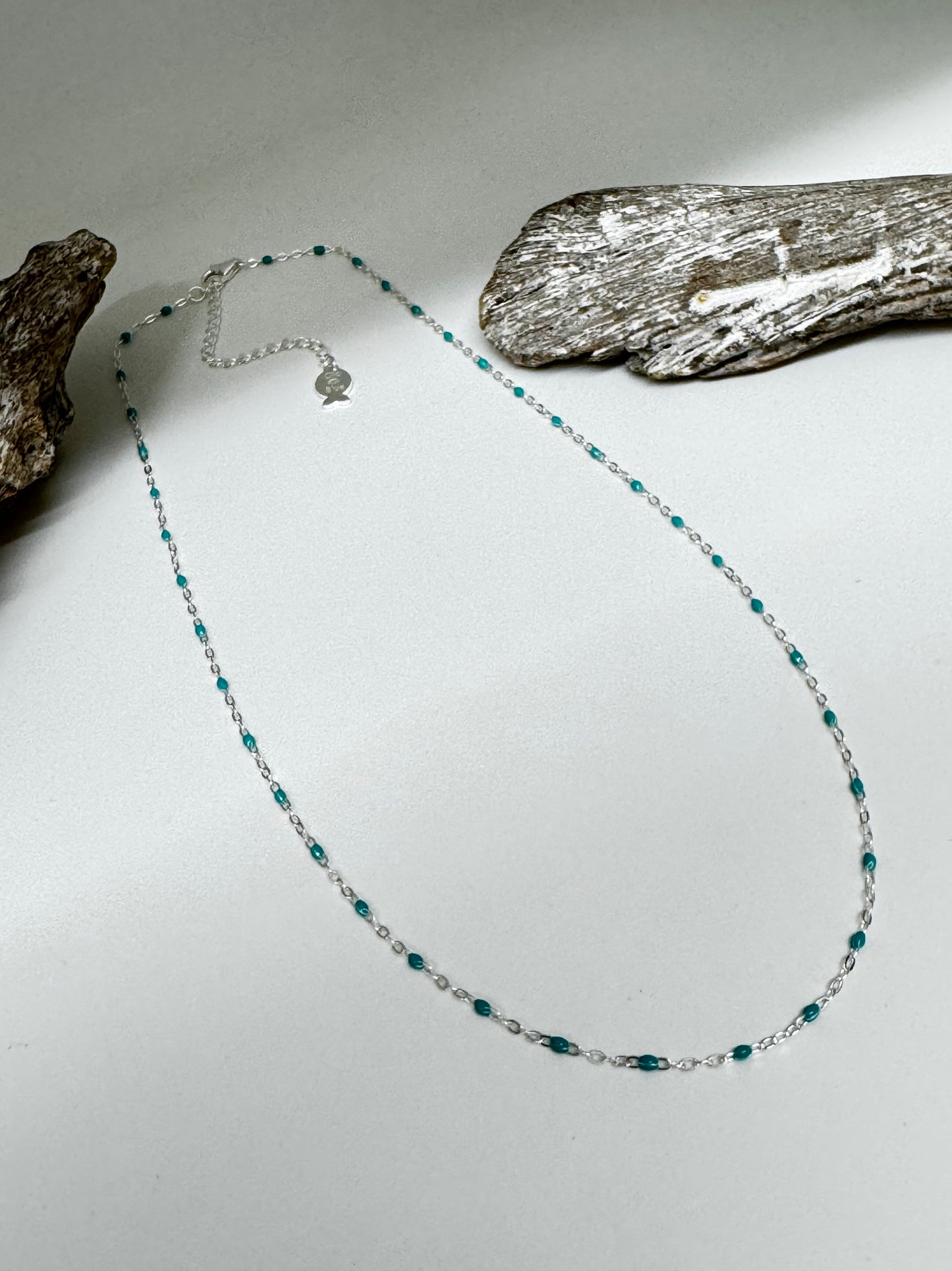 Collier Mimi turquoise Argent  Clio Blue Fabriqué à la main à Paris en France Clio Blue CO4285TU