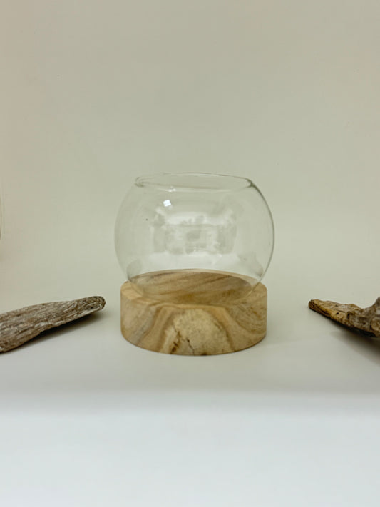 Terrarium en bois Globe décoratif en bois