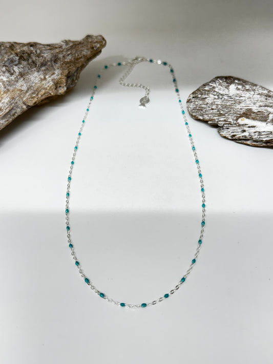 Collier Mimi turquoise Argent  Clio Blue Fabriqué à la main à Paris en France Clio Blue CO4285TU