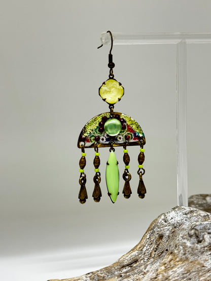 Boucles d'oreilles Bronze avec cristaux Nathalie Laramée Boucles d'oreilles