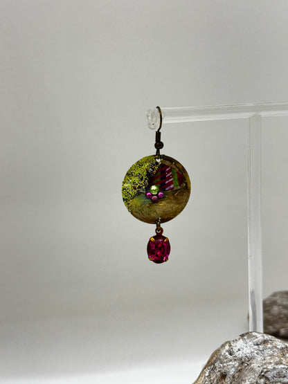 Boucles d'oreilles Bronze avec cristaux 5 cm Nathalie Laramée Boucles d'oreilles