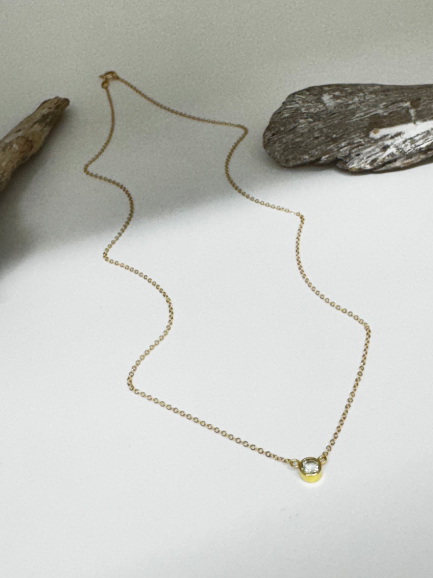 Collier Comino en or vermeil et aigue-marine dessiné à Vancouver Mimi Marge 05-p803-AM