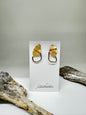 Boucles d'oreilles Maries doré et perle fait mains à Montréal Isabelle Kapsaskis Boucles d'oreilles Maries doré et perle