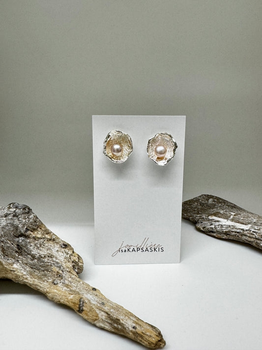 Boucles d'oreilles CATHERINE argent et perle Esabelle Kapsaskis Boucles d'oreilles CATHERINE argent