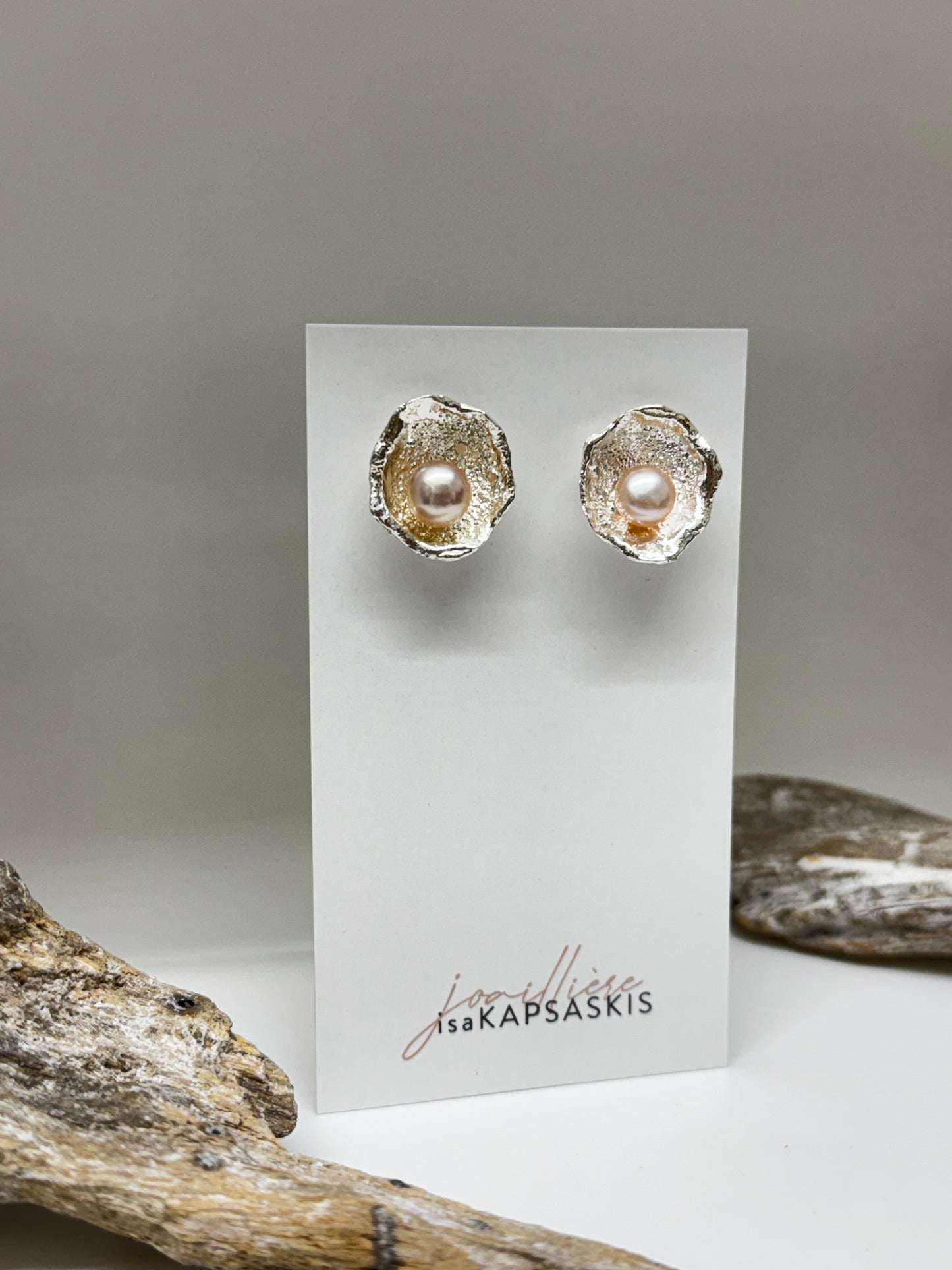Boucles d'oreilles CATHERINE argent et perle Esabelle Kapsaskis Boucles d'oreilles CATHERINE argent
