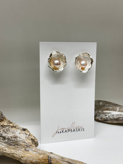 Boucles d'oreilles CATHERINE argent et perle Esabelle Kapsaskis Boucles d'oreilles CATHERINE argent