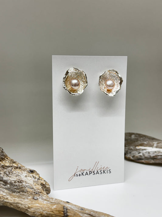 Boucles d'oreilles CATHERINE argent et perle Esabelle Kapsaskis Boucles d'oreilles CATHERINE argent