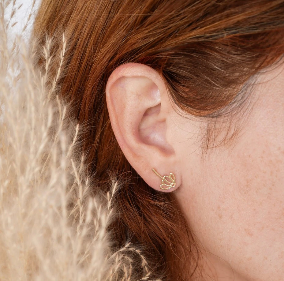 Boucle Tournesol Argent 925 Fait à la main à Montréal Camillette Boucles d'oreilles Tournesol