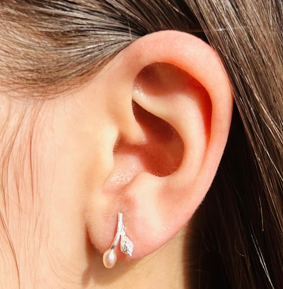 Boucles d'oreilles Floraison Argent sterling Fait à la main à Montréal Camillette Boucles d'oreilles Floraison